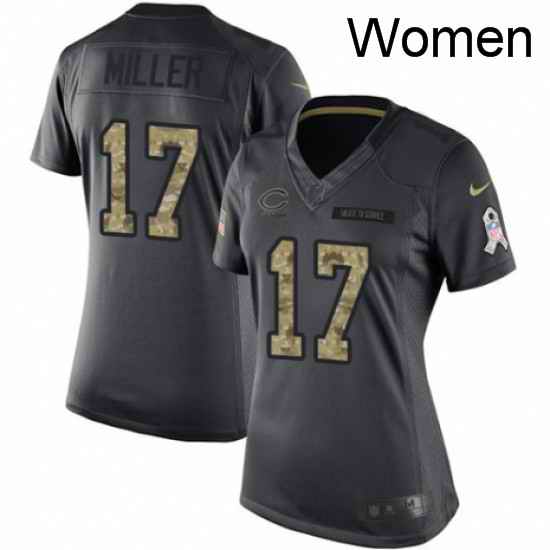 Womens Nike Chicago Bears 17 Anthony Miller Limited Black 2016 Salute to Service NFL Jersey